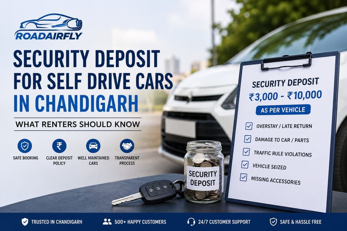 Security Deposit for Self Drive Cars in Chandigarh | Road Air Fly